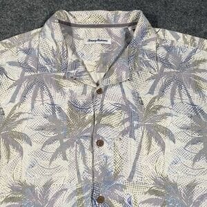Tommy Bahama Palm Exposure Island Zone Loop Collar Camp Shirt Silk Blend Mens L